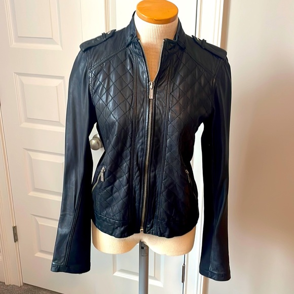 Michael Michael Kors vintage quilted leather jacket size large - Picture 1 of 12